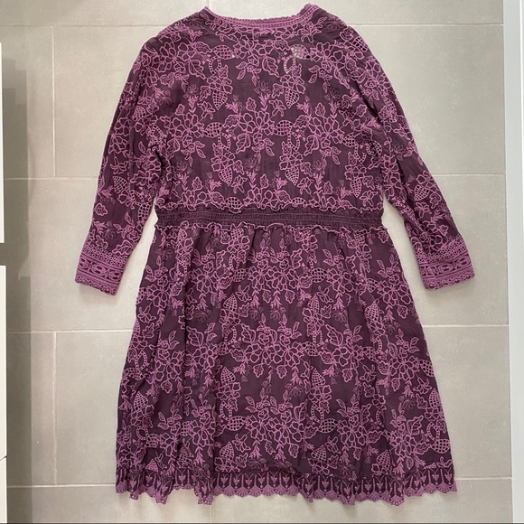 Johnny Was Vintage Cupro Eyelet Lace Mini Dress - Picture 2 of 8